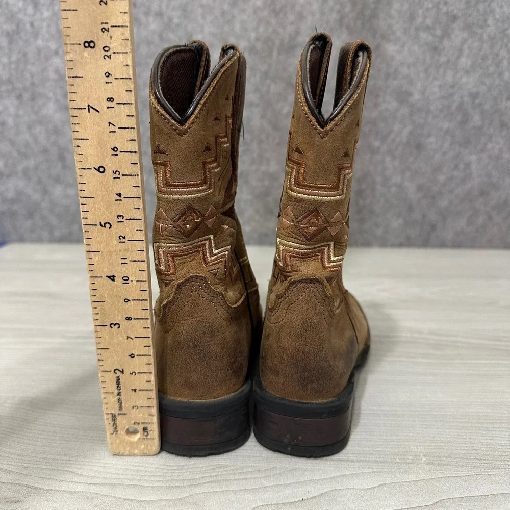 Roper‎ Monterey Aztec Western Boots Little Kids Size 11 Brown Leather Cowboy